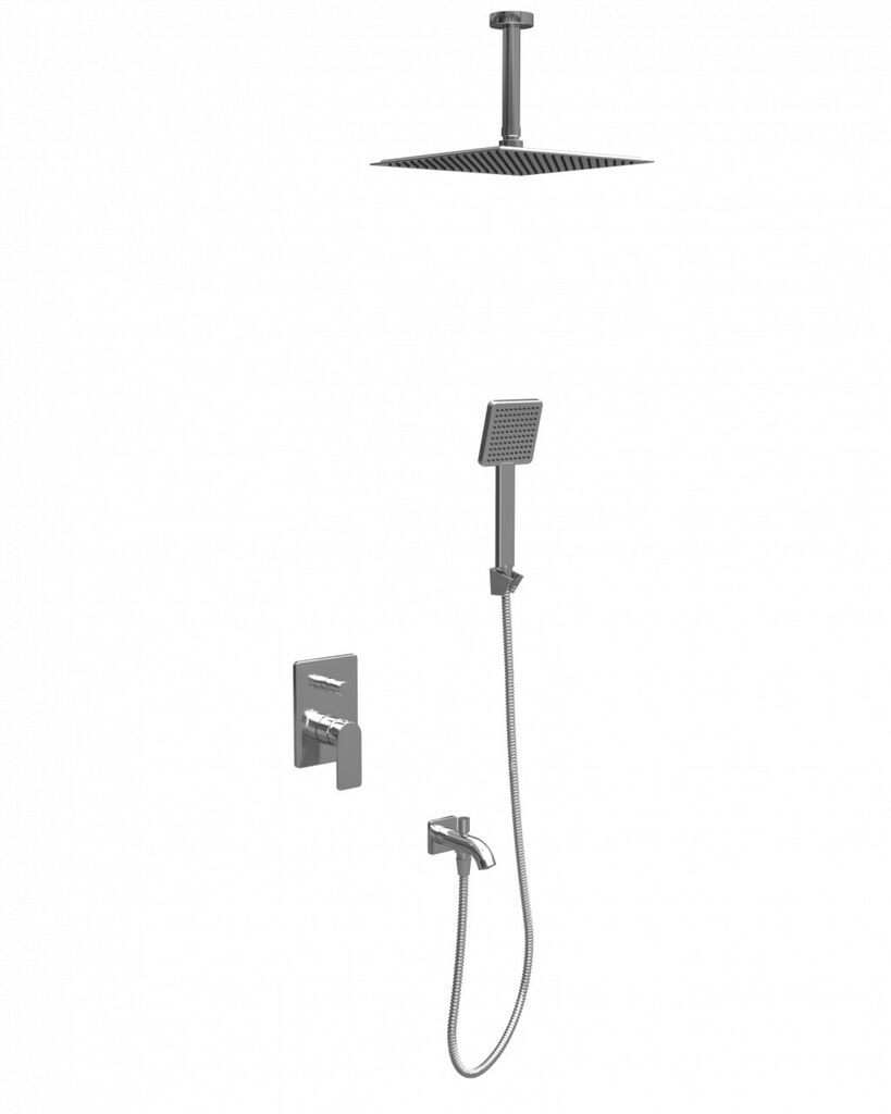 Coopen Nook Ugradna baterija sa tuš setom sa prebacivačem 8, Hrom