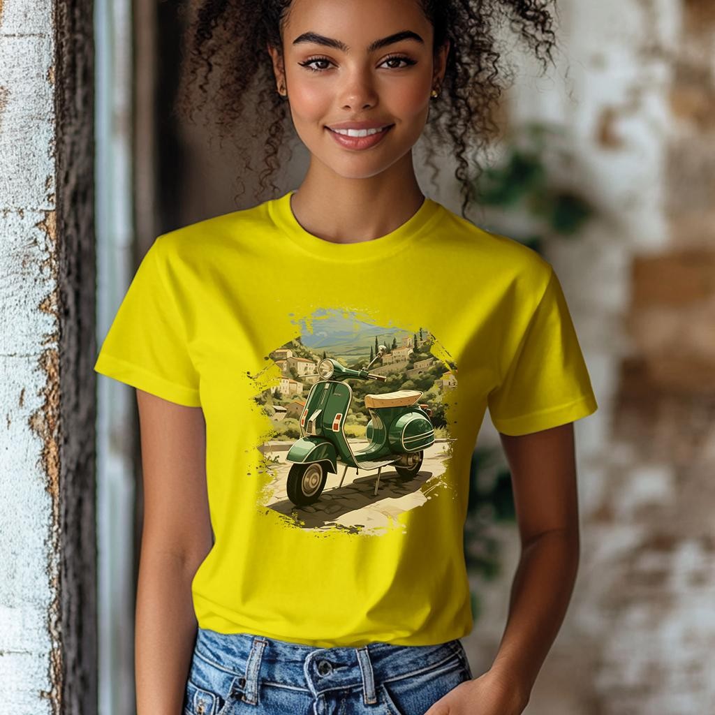 Camiseta Majica sa štampanim printom Cam 358, Ženska, Žuta