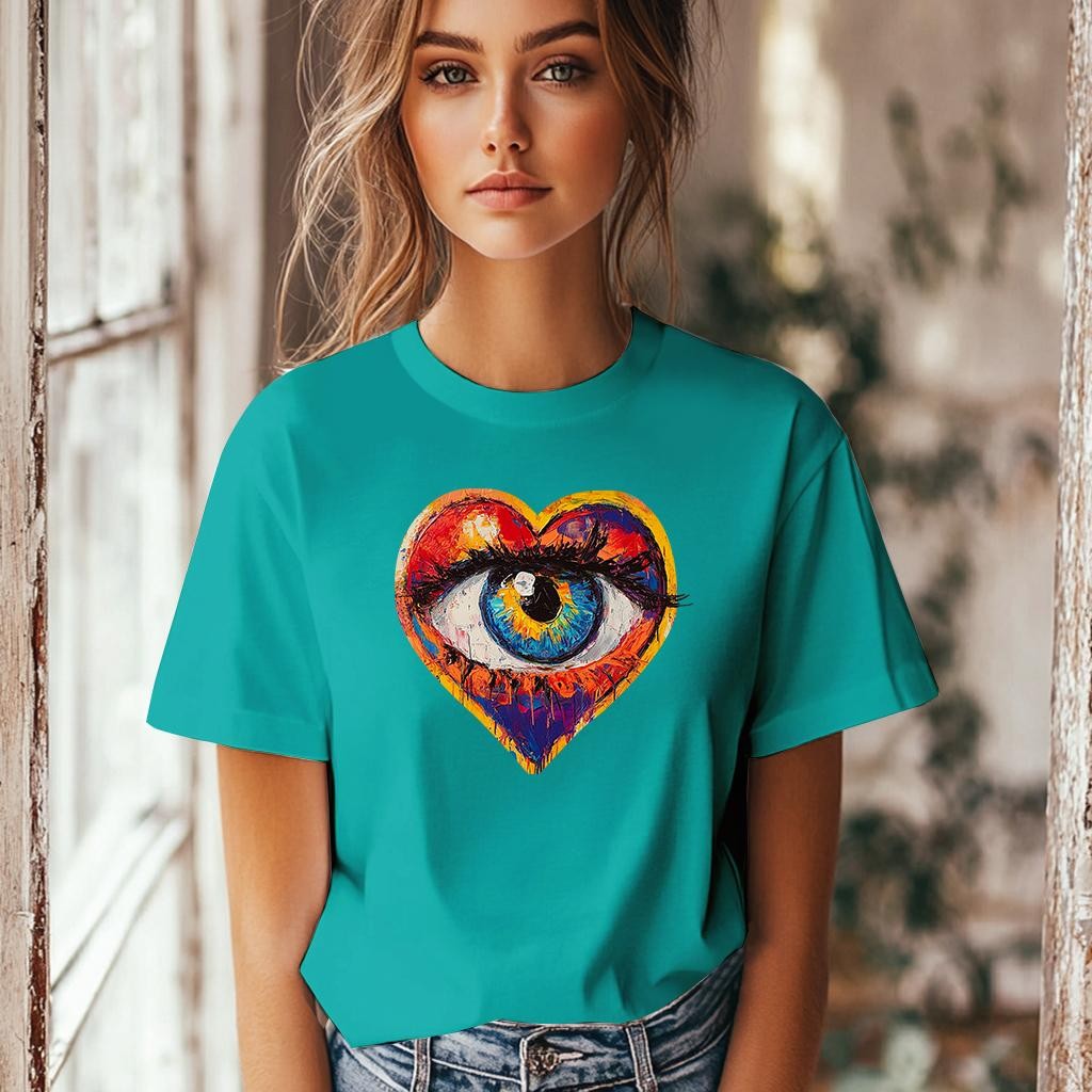 Camiseta Majica sa štampanim printom Cam 862, Ženska, Tirkizna