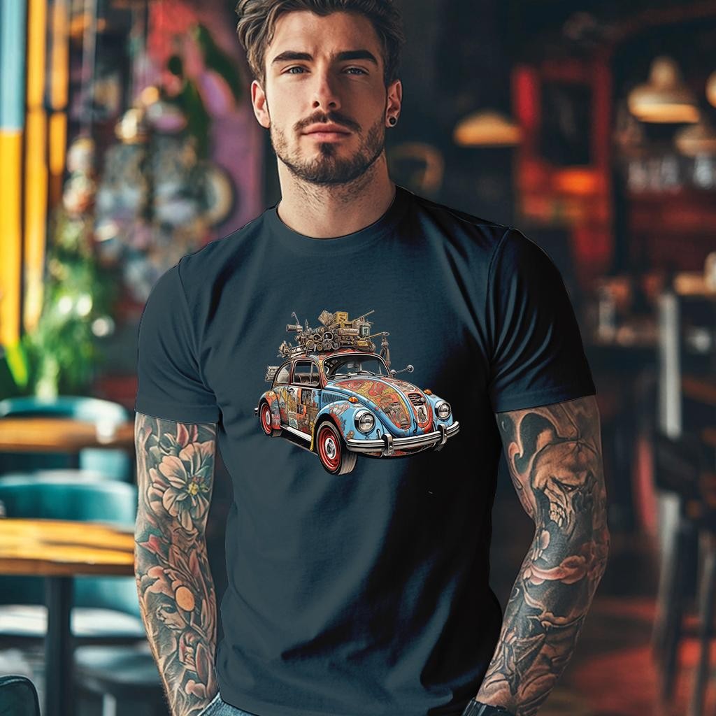 Camiseta Majica sa štampanim printom Cam 848, Muška, Teget