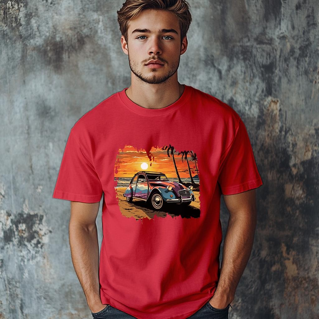 Camiseta Majica sa štampanim printom Cam 841, Muška, Grimizna