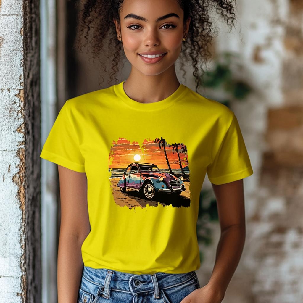 Camiseta Majica sa štampanim printom Cam 841, Ženska, Žuta
