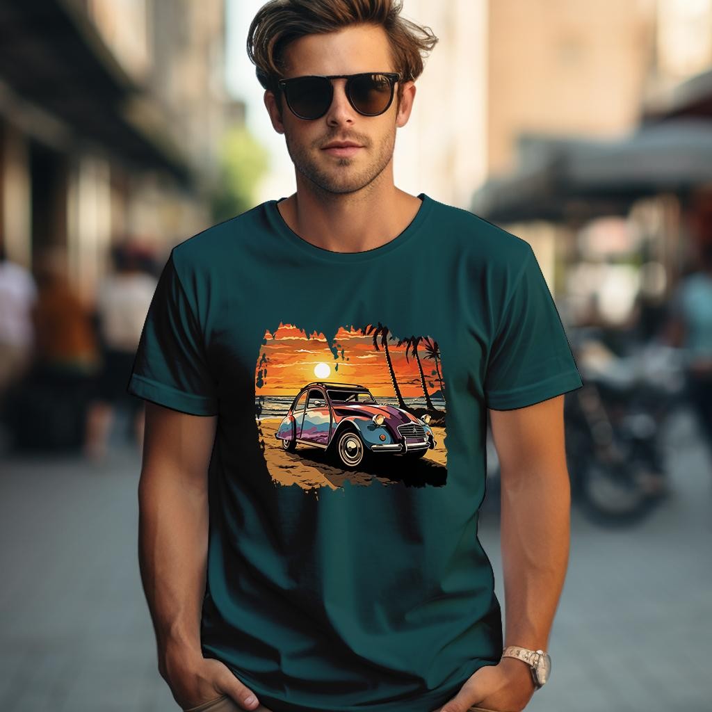 Camiseta Majica sa štampanim printom Cam 841, Muška, Petrolej