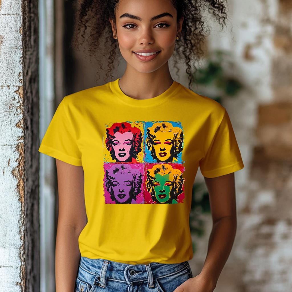 Camiseta Majica sa štampanim printom Cam 857, Ženska, Zlatne boje