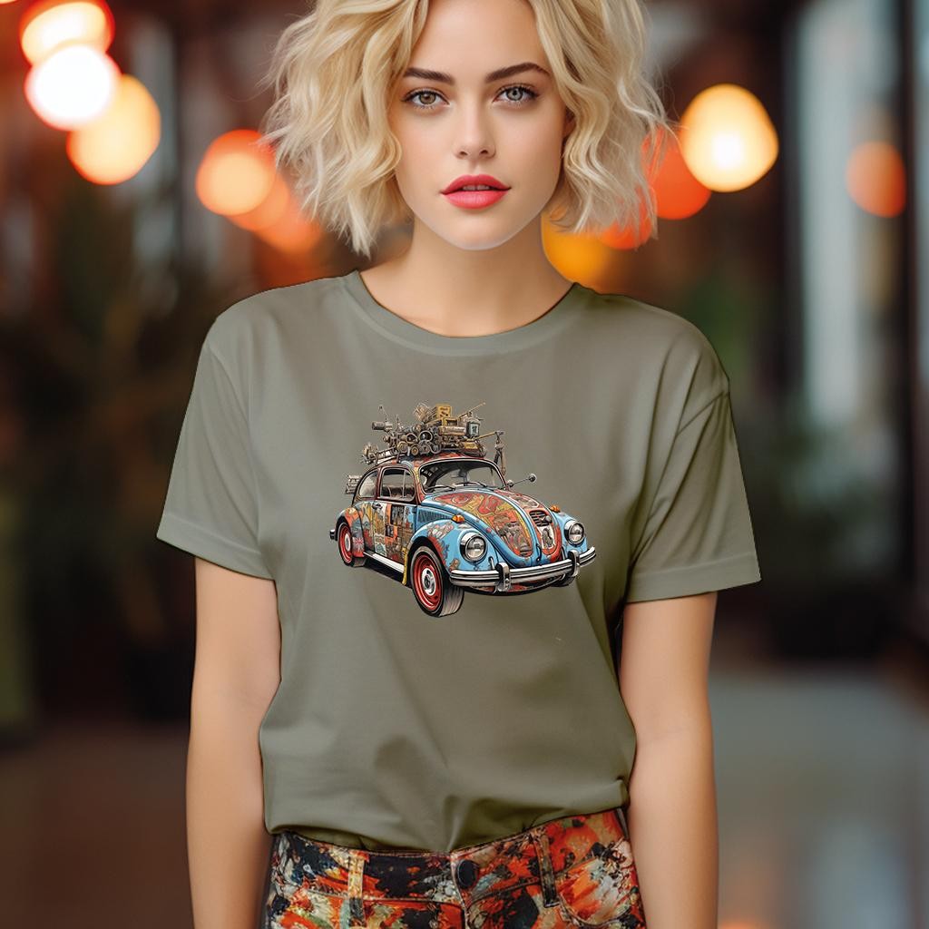 Camiseta Majica sa štampanim printom Cam 848, Ženska, Kaki