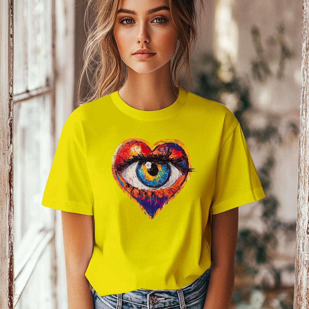 Camiseta Majica sa štampanim printom Cam 862, Ženska, Žuta