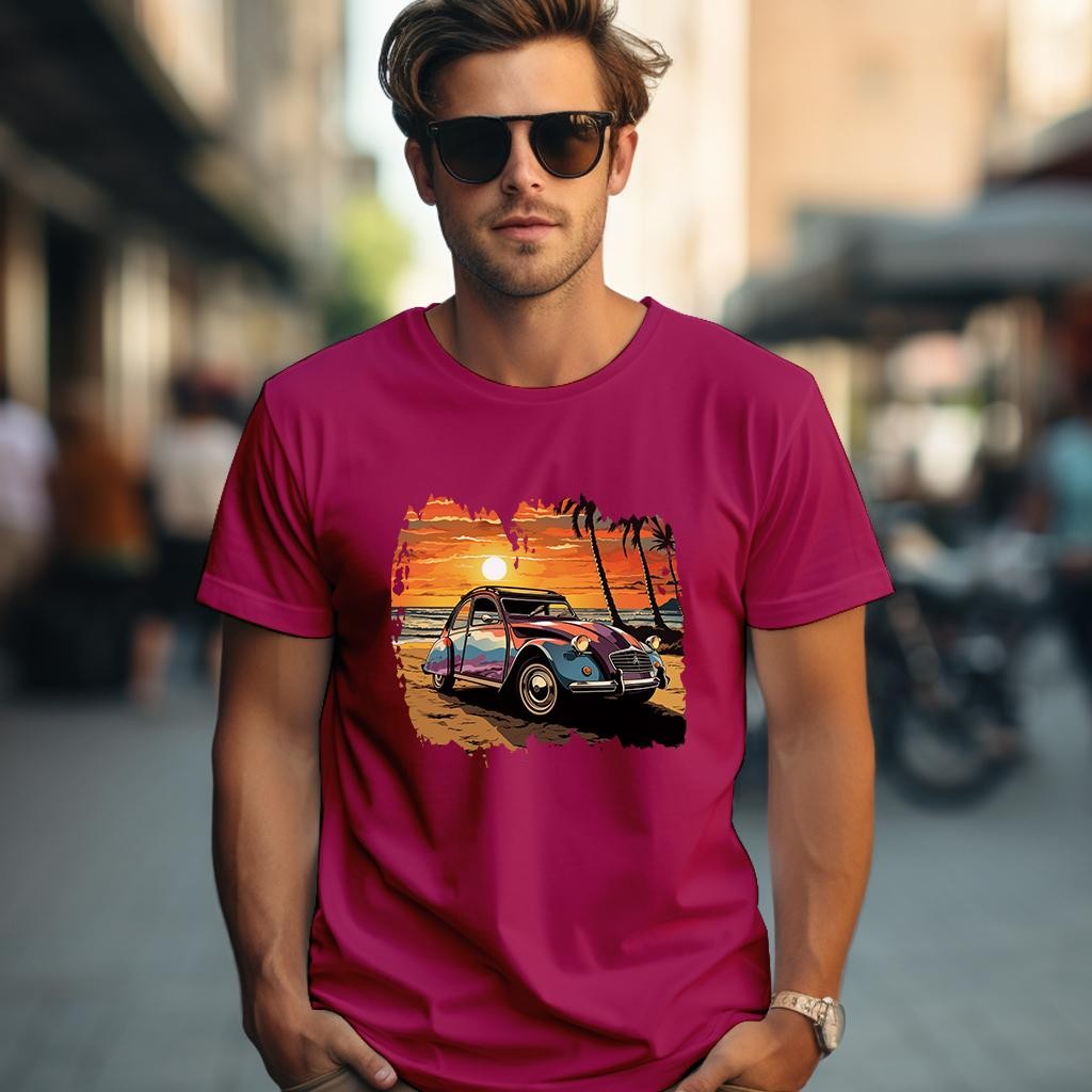 Camiseta Majica sa štampanim printom Cam 841, Muška, Ružičasta