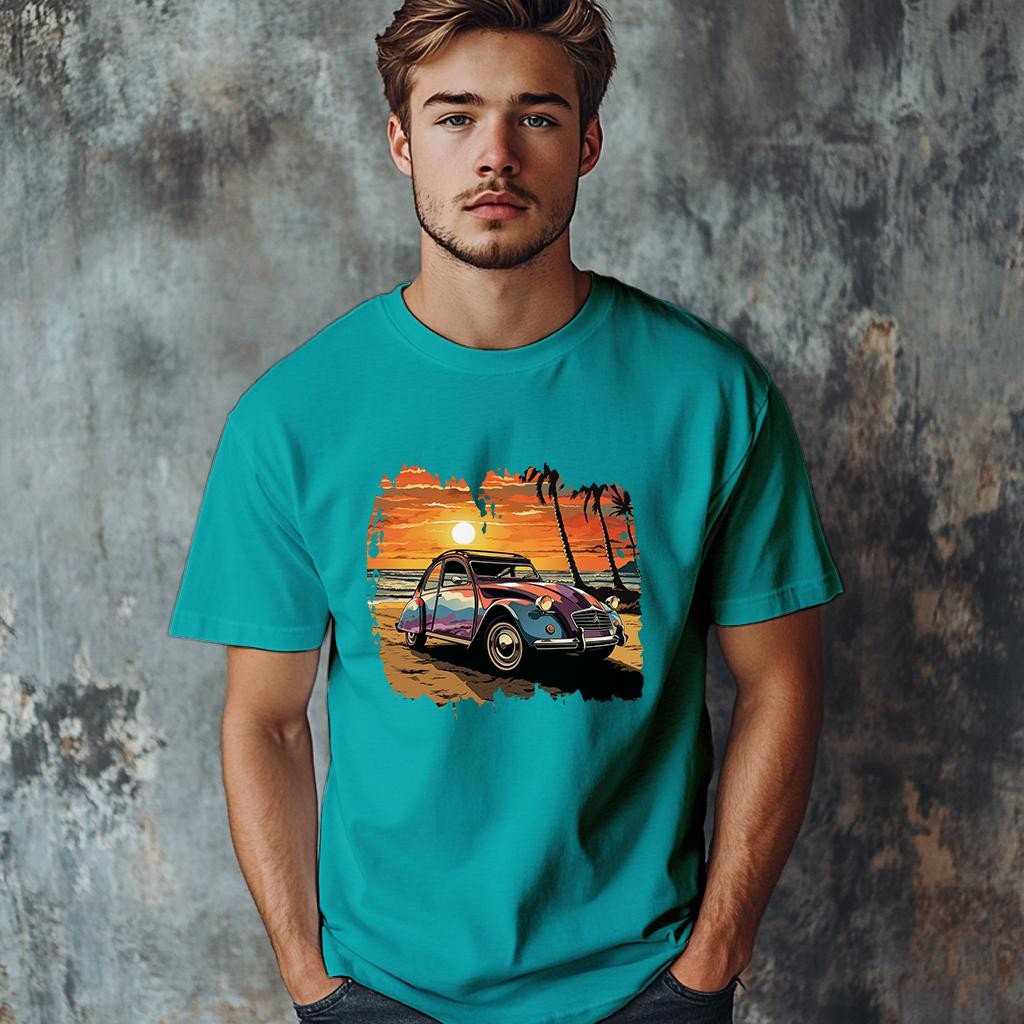 Camiseta Majica sa štampanim printom Cam 841, Muška, Tirkizna