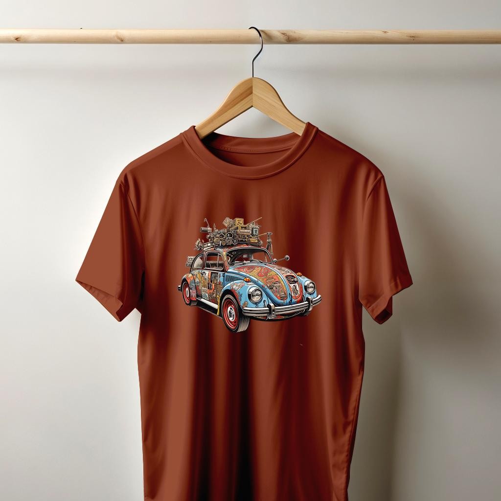 Camiseta Majica sa štampanim printom Cam 848, Muška, Terakota