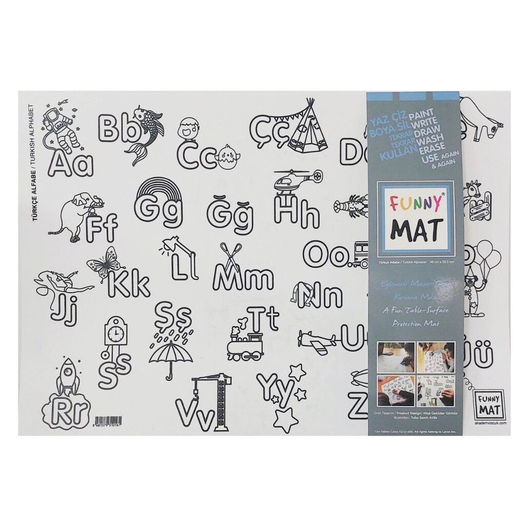 Funny Mat Podmetač za sto i bojanka, Alfabet