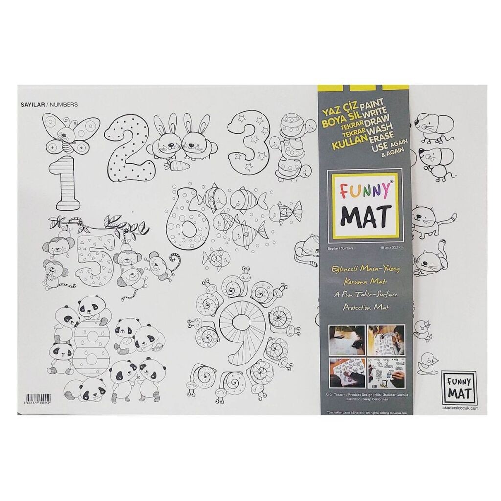 Funny Mat Podmetač za sto i i bojanka, Brojevi