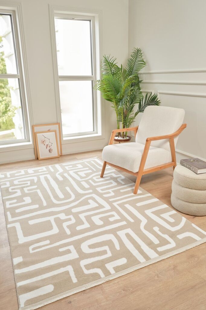 Conceptum Hypnose Tepih Moderno 3335, Pravougaoni, 80 x 150 cm, Krem-bež