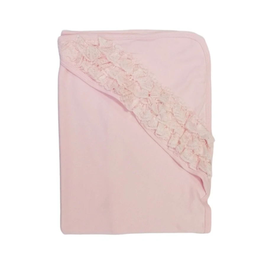 Prekrivač za bebe sa čipkom 12040, Roze