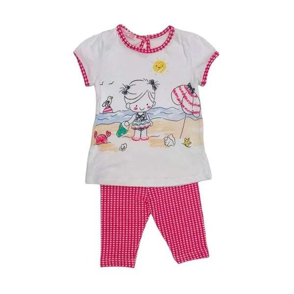 Komplet za bebe 3890, Belo-roze