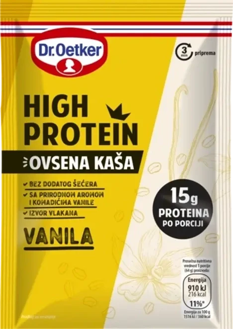 Dr Oetker High Protein Ovsena kaša Vanila, 64 g