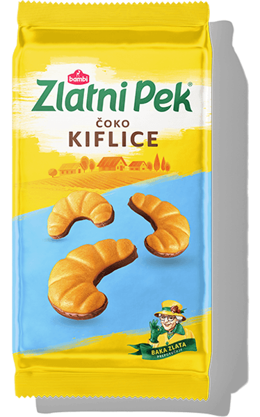 Bambi Zlatni pek Kiflice sa kakao prelivom, 165 g