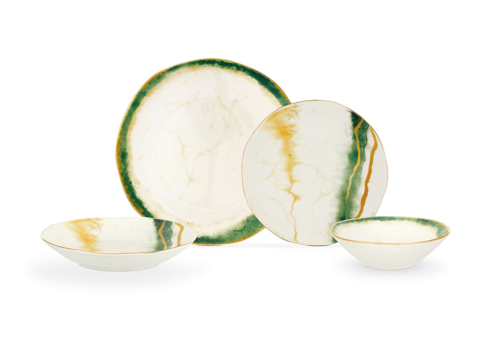 Madame Coco Set tanjira za ručavanje za 6 osoba Mining, 24 komada, Zeleni