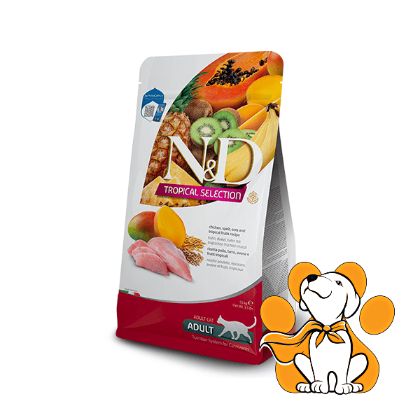 N&D Suva hrana za mačke - piletina, spelta, ovas i tropsko voće 300g