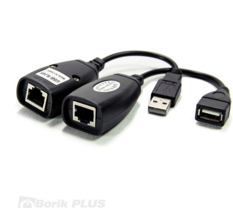 Ekstender za prenos signala Usb, Utp kabal, Crni