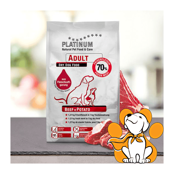 Platinum Adult Hrana za pse, Ukus govedine i krompira, 5kg