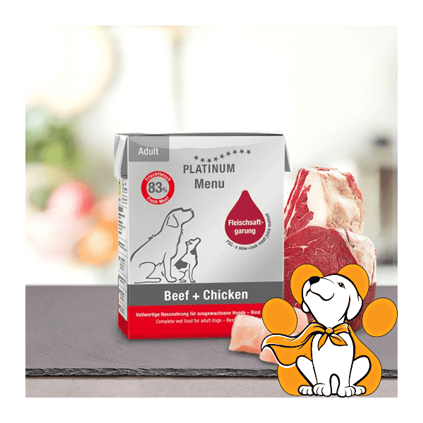 PLATINUM Vlažna hrana za pse Menu Govedina i Piletina 375g