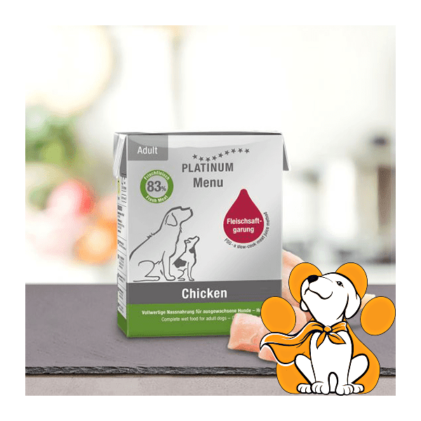 PLATINUM Vlažna hrana za štence Menu Piletina 375g