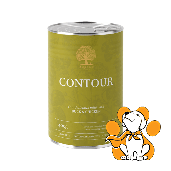 ESSENTIAL Ukusna pašteta sa komadićima pačjeg i pilećeg mesa namenjena ishrani odraslih pasa svih rasa sa viškom telesne težine Contour Pate 400g
