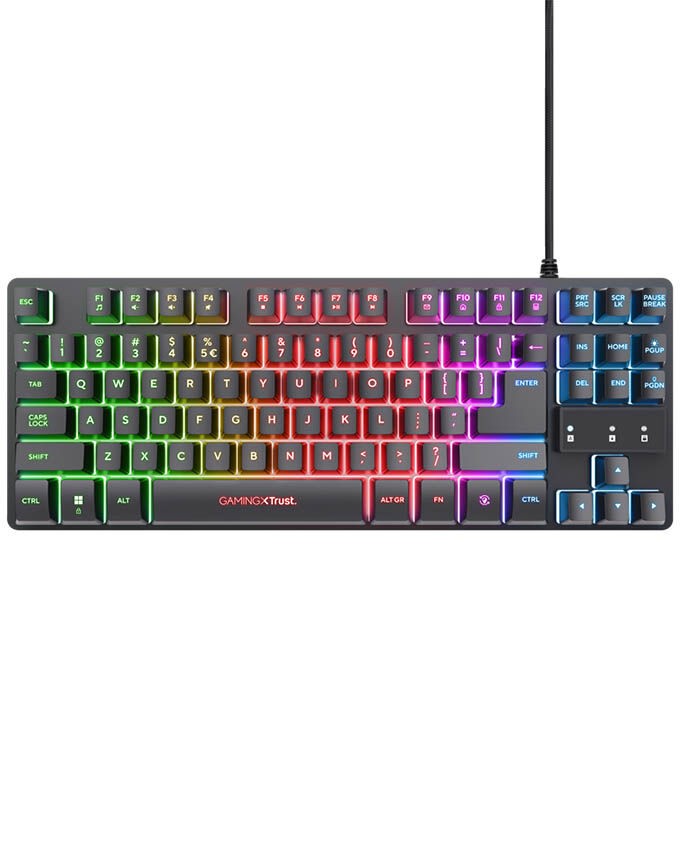 Trust Gaming tastatura GXT833 Thado Tenkeyless, US RGB, Crna
