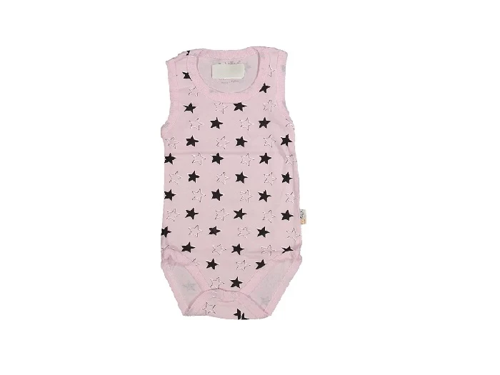 VRABAC Bodi za bebe bez rukava sa motivom zvezdica 211082, Roze