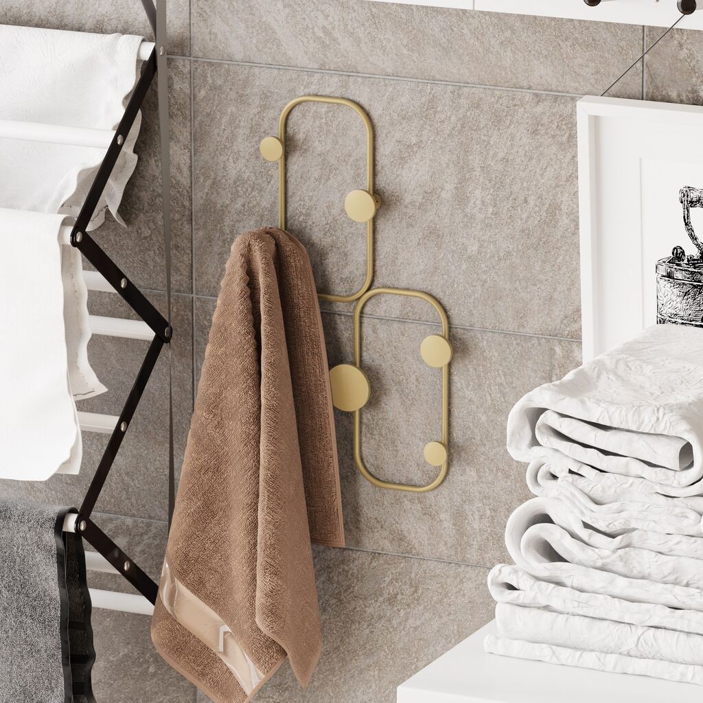 Wallity Zidna vešalica Ladybug, 6 Kukica, Zlatne boje