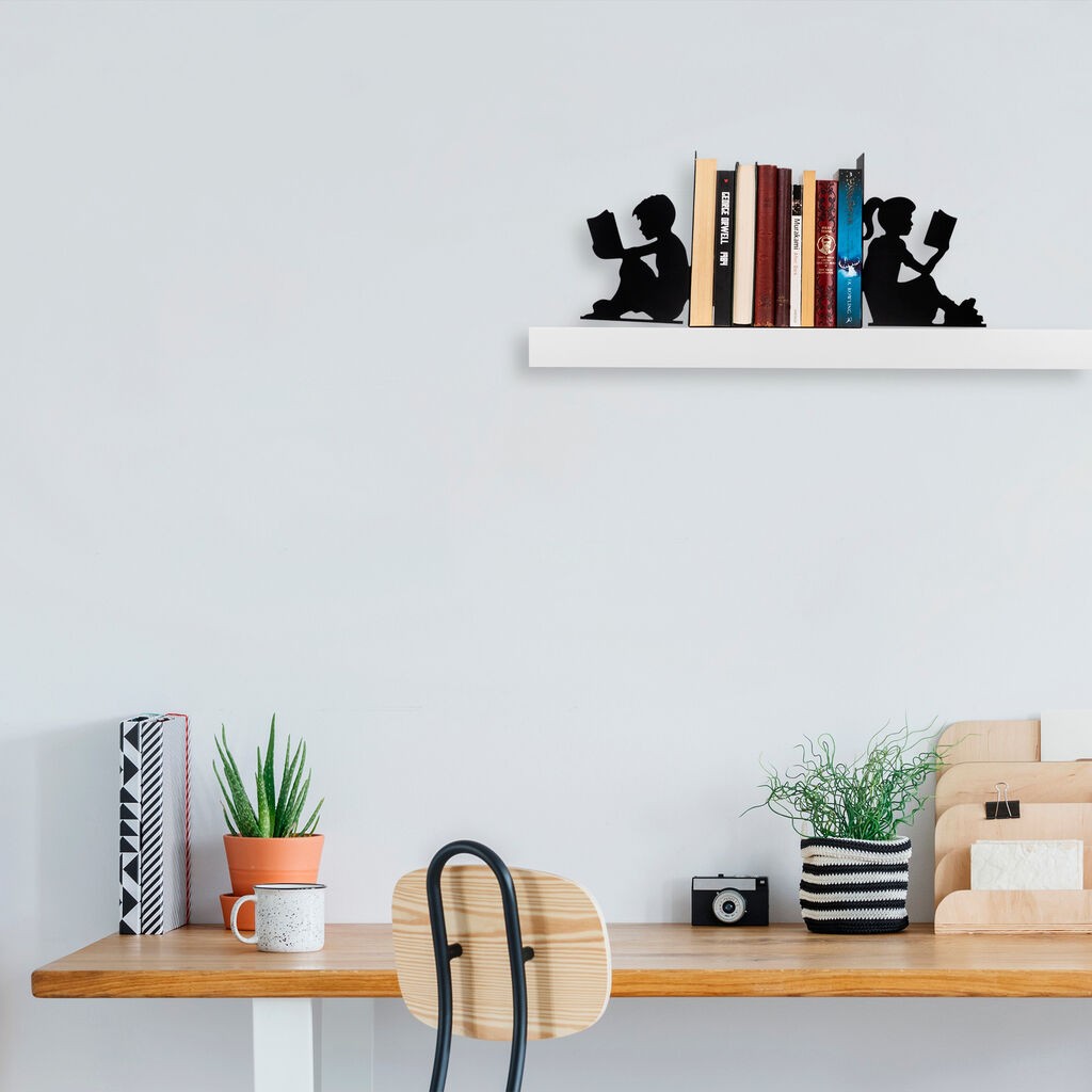 Aberto Design Držač za knjige 10, 40.5x14x22cm, Crni