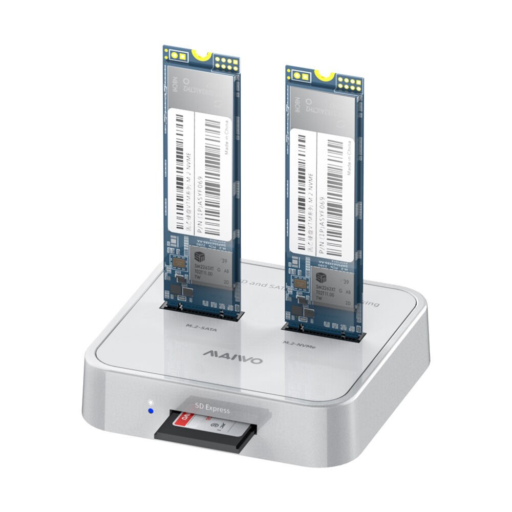 Maiwo Docking stanica K3016SD, Type-C 3.2, 2 x M.2, NVMe/SATA, Bela