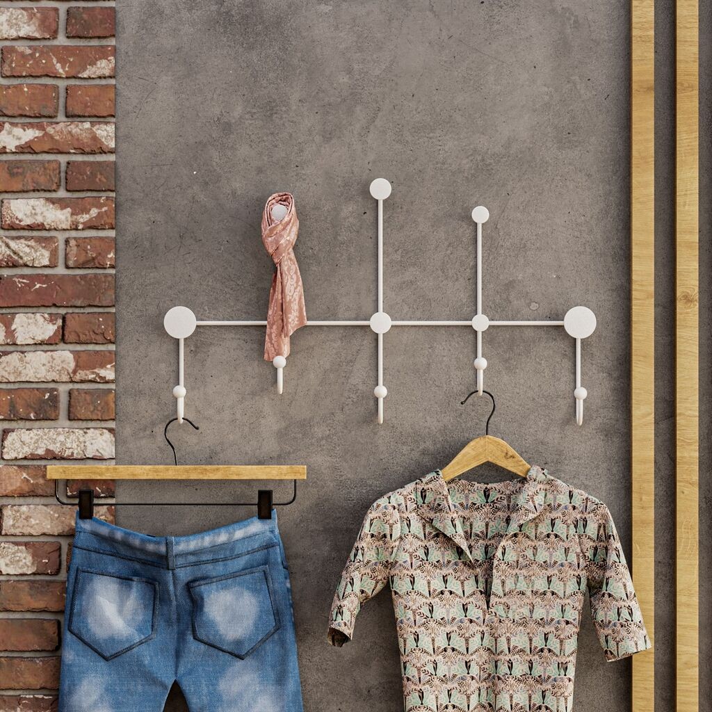 Wallity Zidna vešalica Iyon, 80x45x10cm, Bela