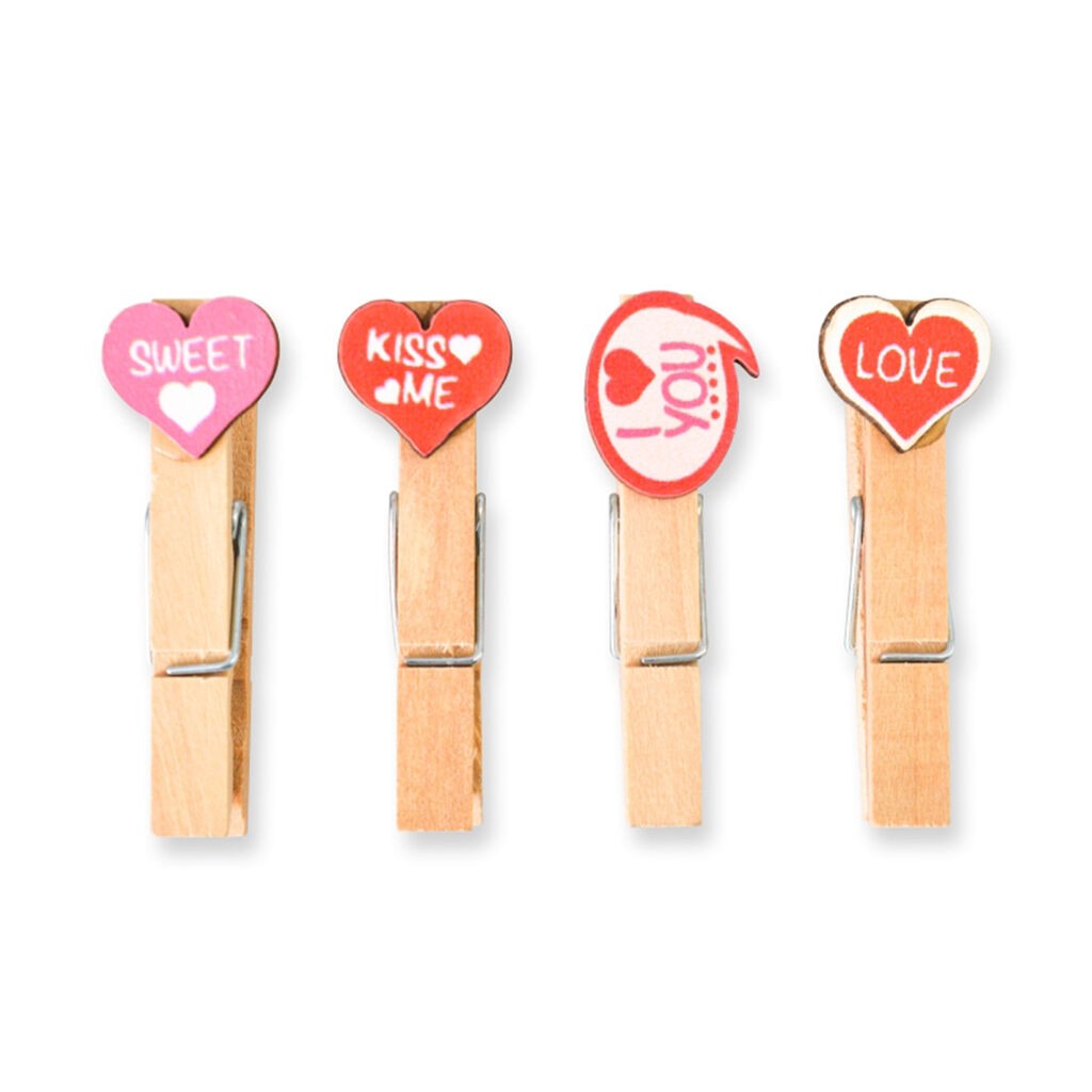 Junior Štipaljke srca Crafty deco, 4 komada, Šarene