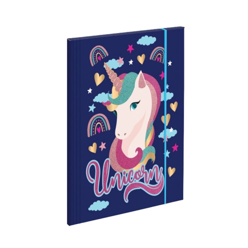 Scool Fascikla Unicorn Dark, A4, Hologram efekat, Tamnoplava