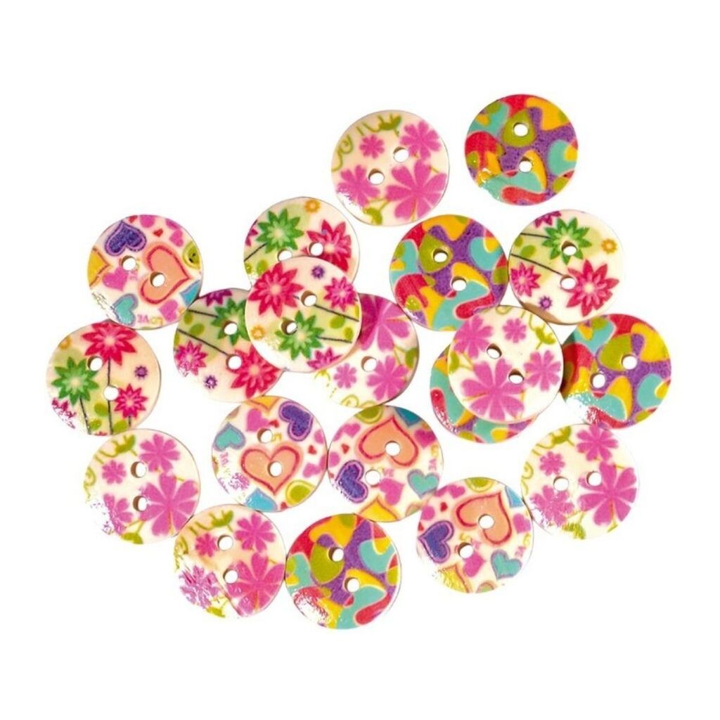Junior Cvetni dugmići Crafty deco, 20 komada, Šareni