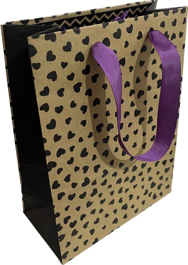 Ukrasna kesa Srce, 18x9x24 cm, Bež-crna