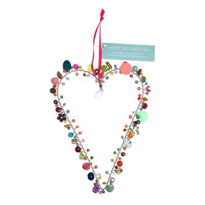 Dekoracija Heart, 11x16 cm, Šarena
