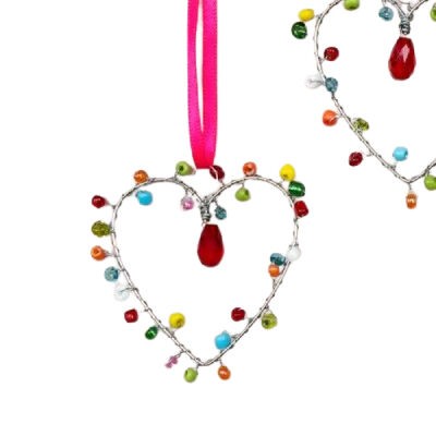 Dekoracija Heart, 5x5 cm, Šarena