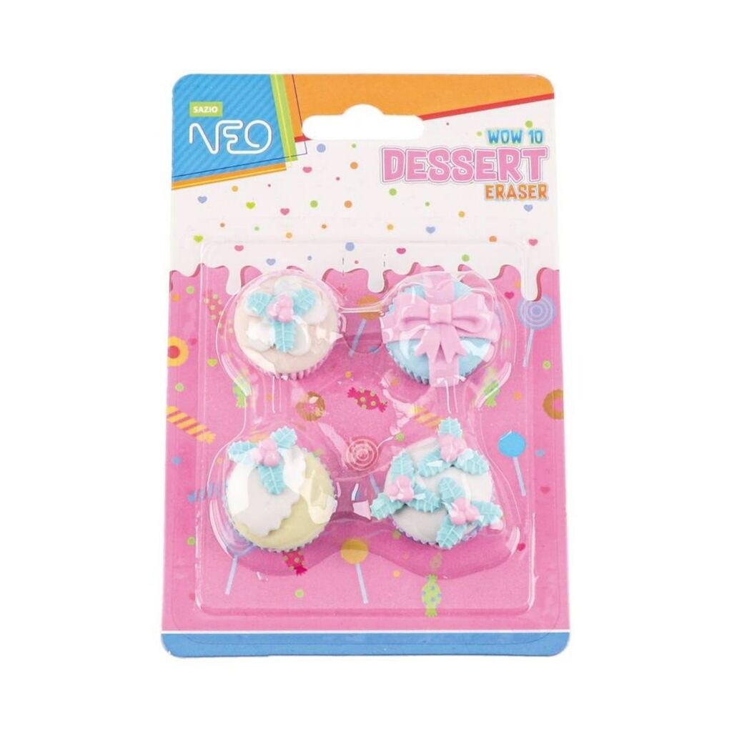 Sazio Neo Set gumica Wow 10 Dessert, 4 komada, Šareni