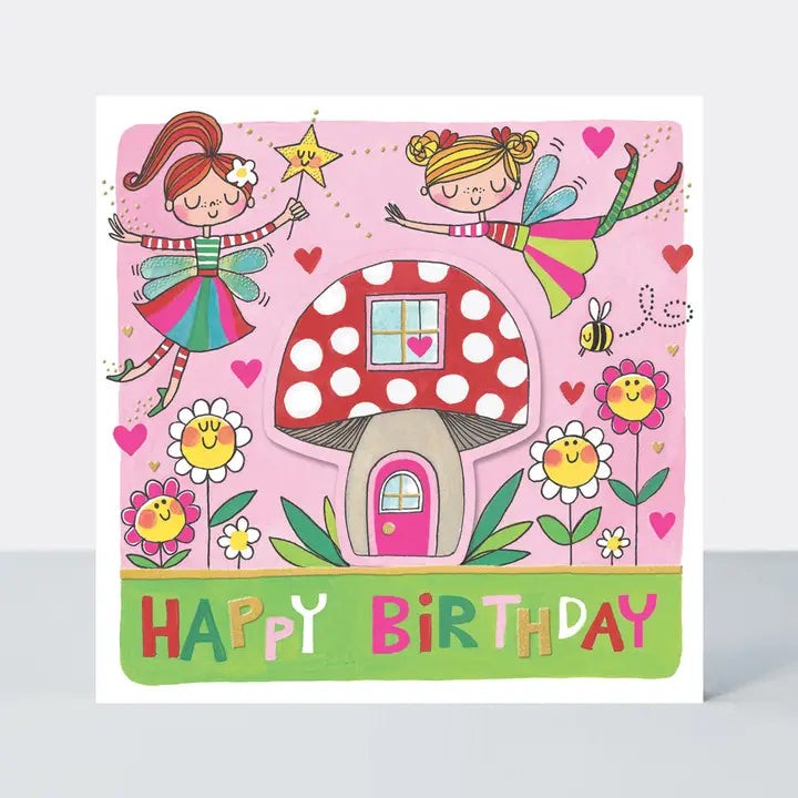 Rachel Ellen Čestitka  Happy Birthday Fairies & Toadstool