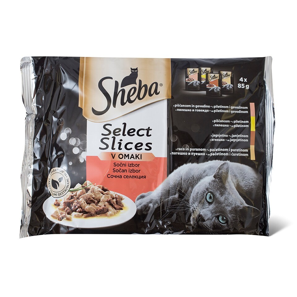 Sheba Vlažna hrana za mačke,Sočni Izbor, 4x85g