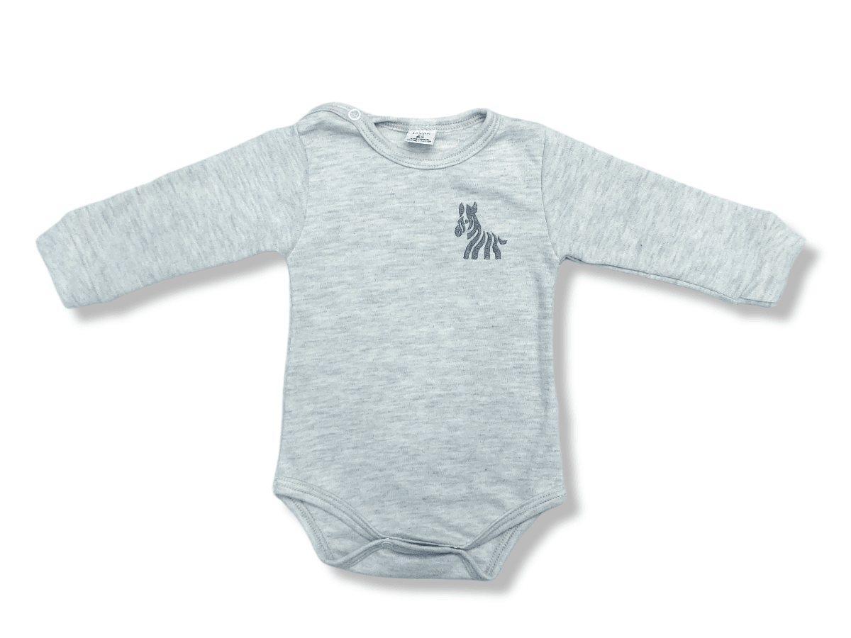 Izvor Bodi za bebe sa dugim rukavima, Sivi