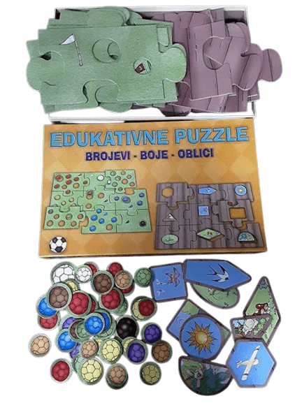 PIKOM Edukativne puzzle Boje Oblici Brojevi