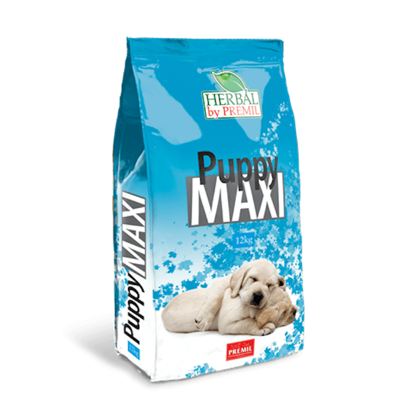 PREMIL Suva hrana sa ukusom ćuretine, pačetine i tune za štenad velikih rasa Herbal , 12kg