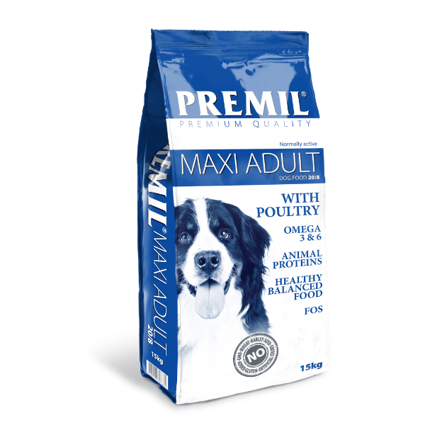 PREMIL Suva hrana za pse Maxi Adult piletina, svinjetina i govedina 15kg