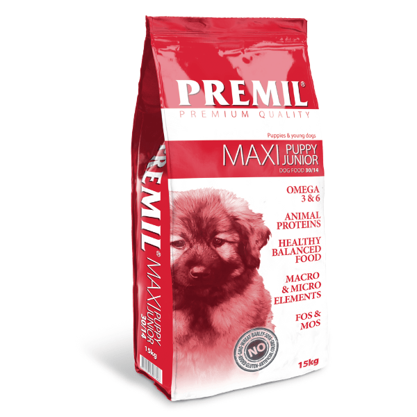 PREMIL Suva hrana za pse Maxi Puppy Junior piletina, svinjetina i govedina 15kg