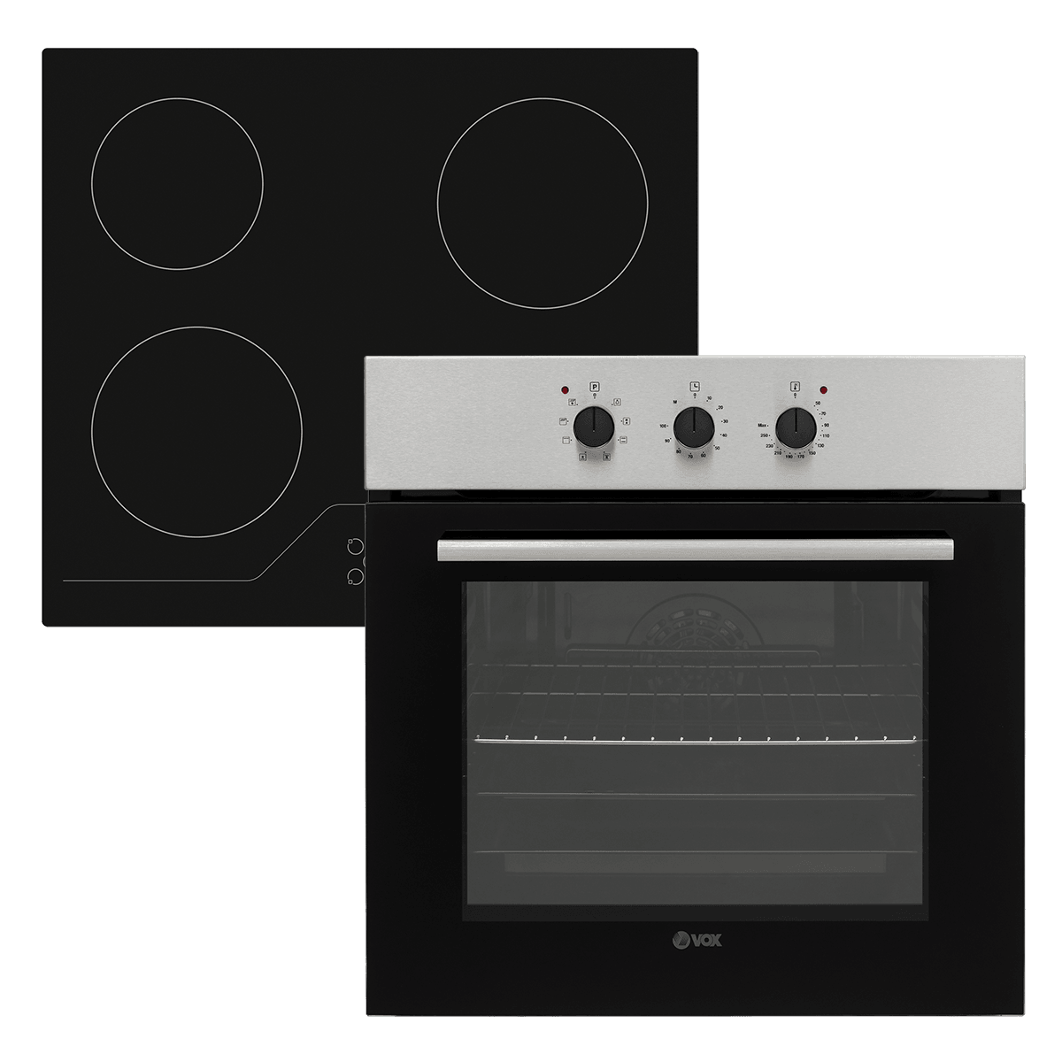 VOX Ugradni set SET2110400B, Staklokeramička ploča, Električna rerna
