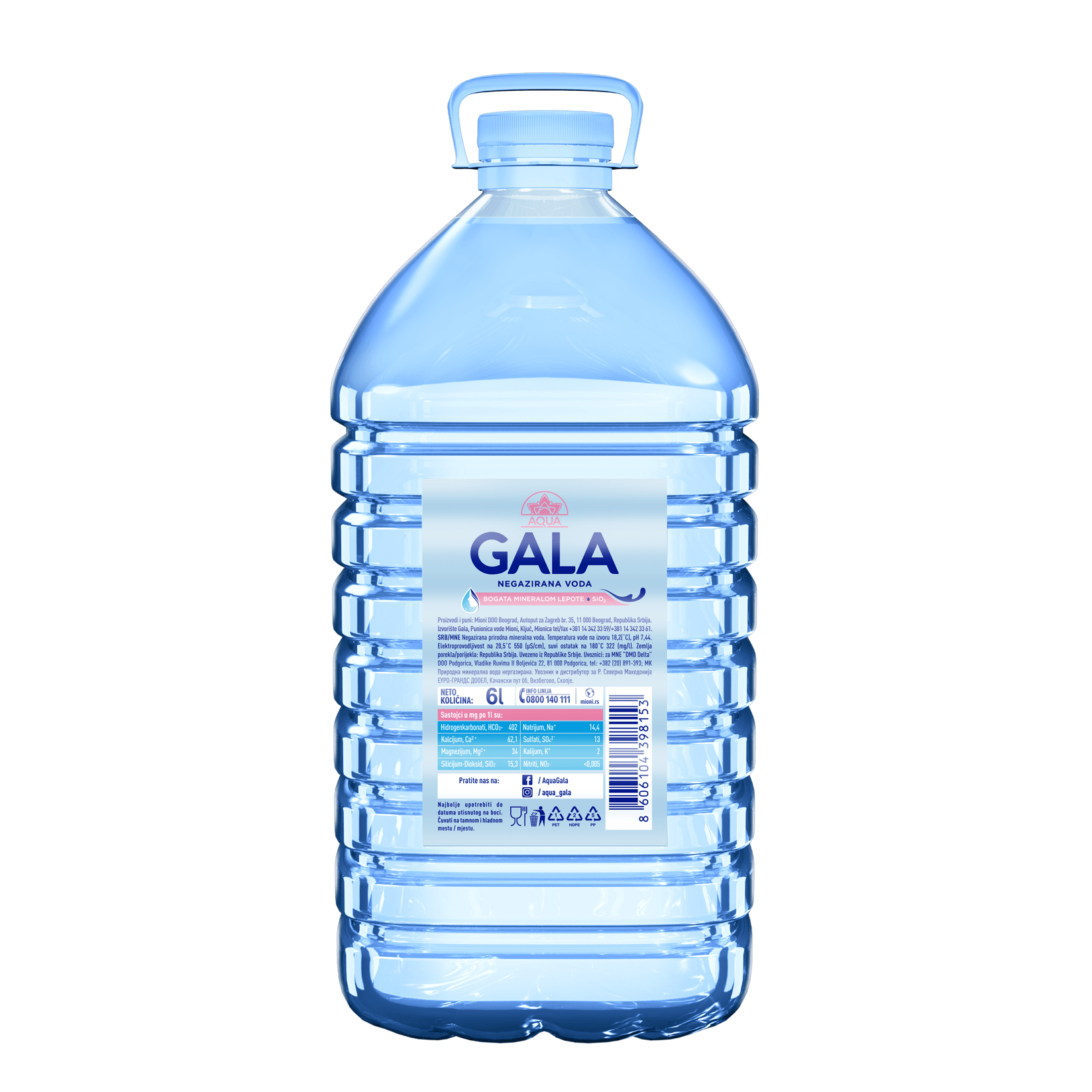 AQUA GALA Negazirana voda, 6l