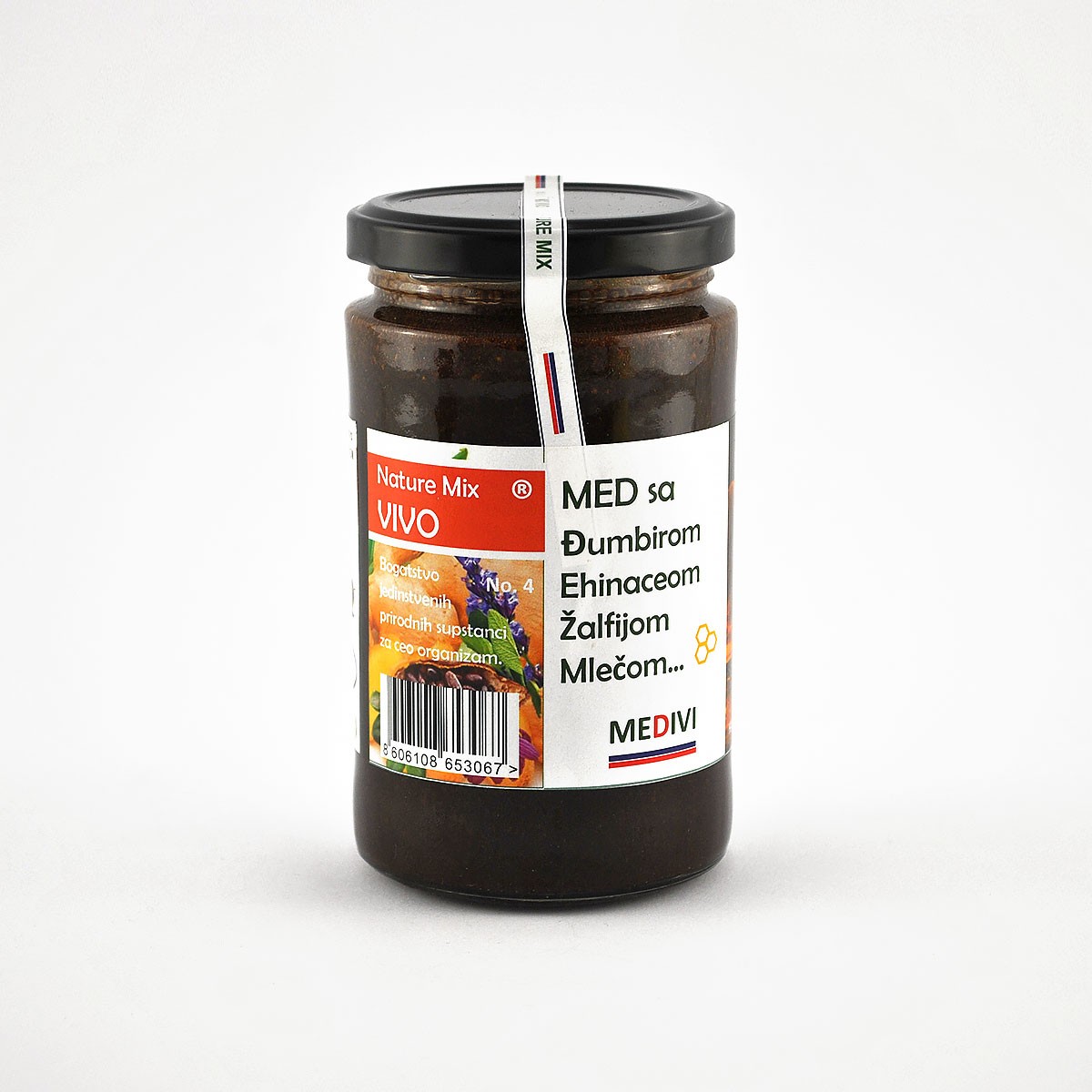 MEDIVI Med sa đumbirom, ehinaceom, žalfijom i mlečom Vivio 370ml